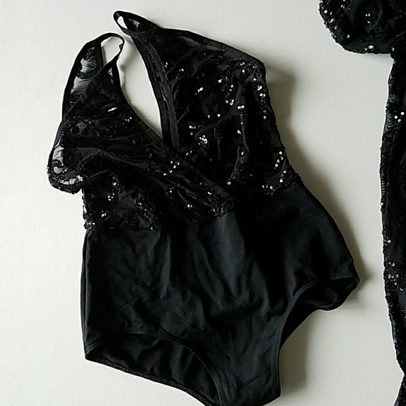 Black Sheer 2 piece gown - delicate black lace XS - Picture 5 of 9